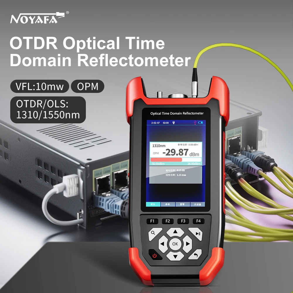 Noyafa MINI OTDR 24/22dB Fiber Optic Reflectometer Built in OPM VFL OLS Event Map 1550nm Fiber Tester Ethernet CableTester