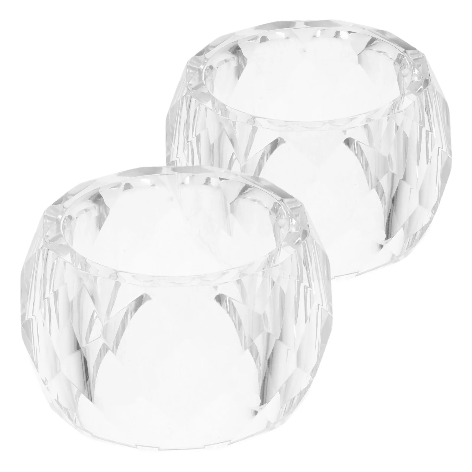 

2Pcs Clear Crystal Napkin Rings Transparent Elegant Table Decoration for Wedding Party Holiday Events Party Napkin Decorations