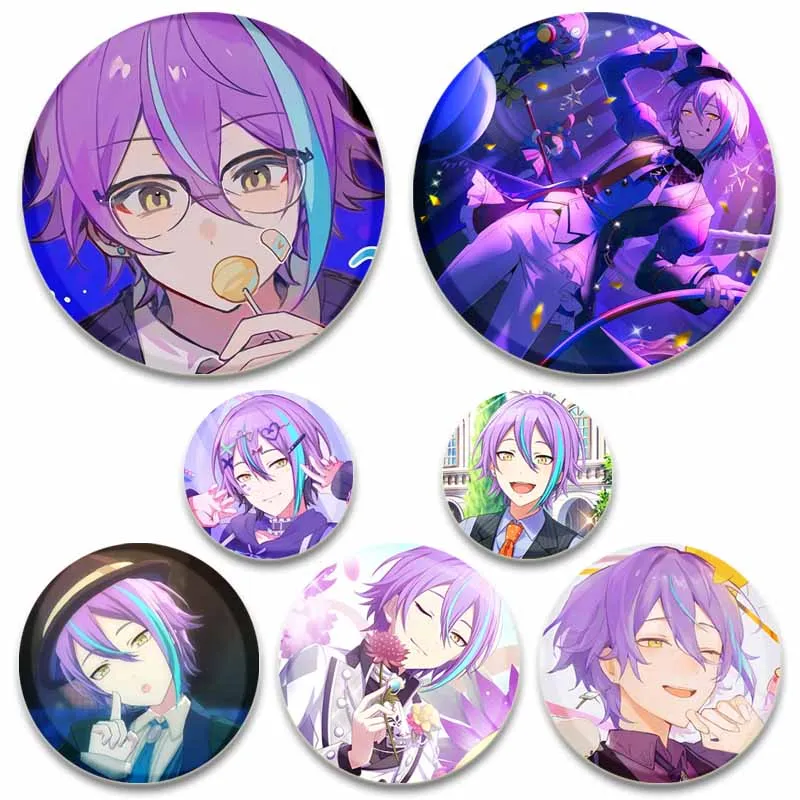 32/44/58mm Anime Figure Lapel Pins Round Project SEKAI Wonderlands×Showtime Kamishiro Rui Tin Plate Badge Brooch Fans Gifts