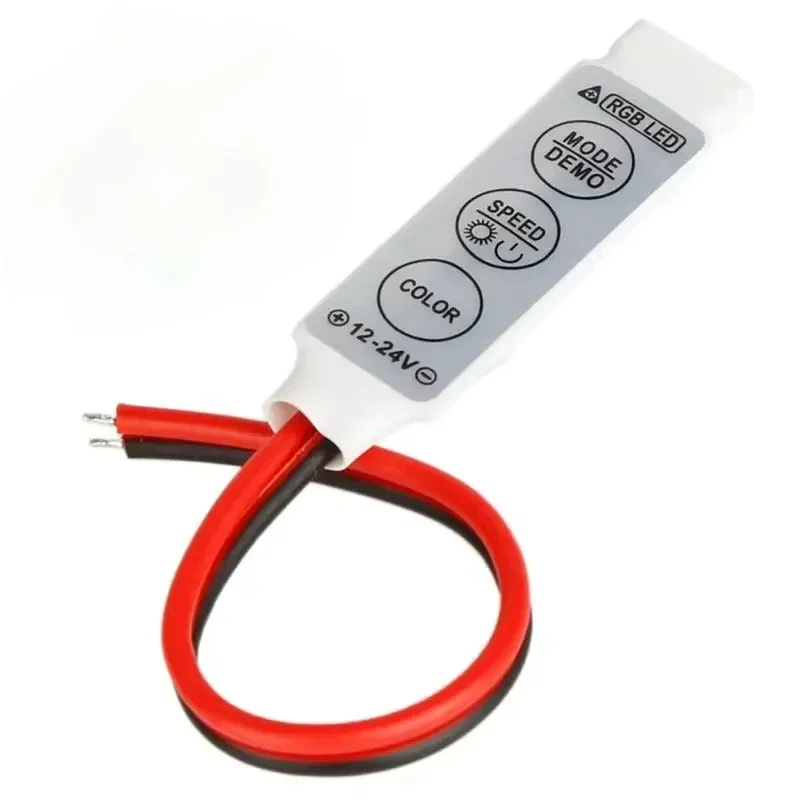 

Мини-светодиодный светильник 12 В 24 В с затемнением, 3 клавиши, контроллер, 4-контактный светодиодный диммер RGB, разъем для светодиодной ленты 2835 5050