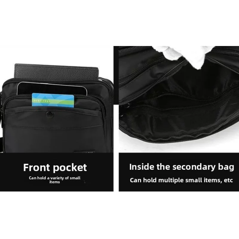 Simple and Large-capacity Crossbody Bag, Casual Business Oxford Fabric Single-shoulder Bag, Multi-layer Waterproof Crossbody Bag