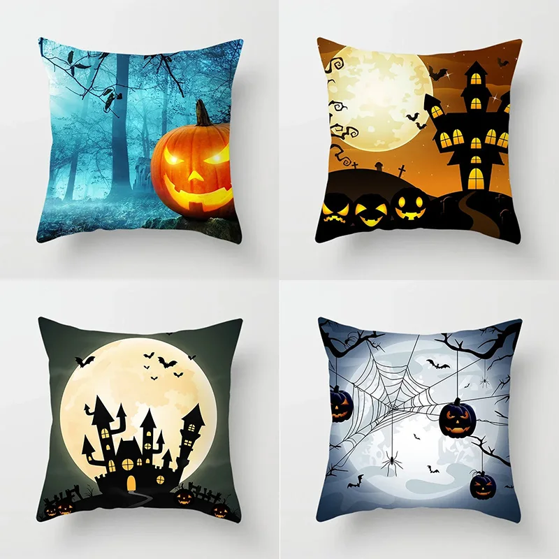 

Наволочка на Хэллоуин для автомобиля, офиса, гостиной, дивана, Хэллоуина, тыква, фонарик, декоративная наволочка