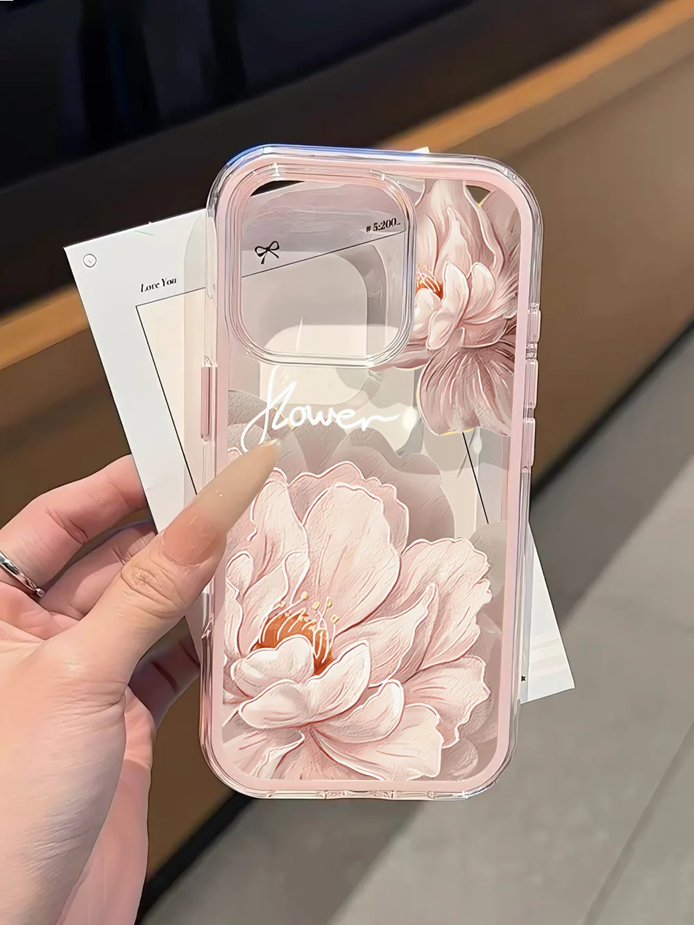 Elegante Blumen Transparente Handyhülle für iPhone 17 13 16 15 11 12 14 Pro Max 17 Air XR X Hülle Silikon 2 IN 1 Stoßfeste Weiche Abdeckung – Detail 8