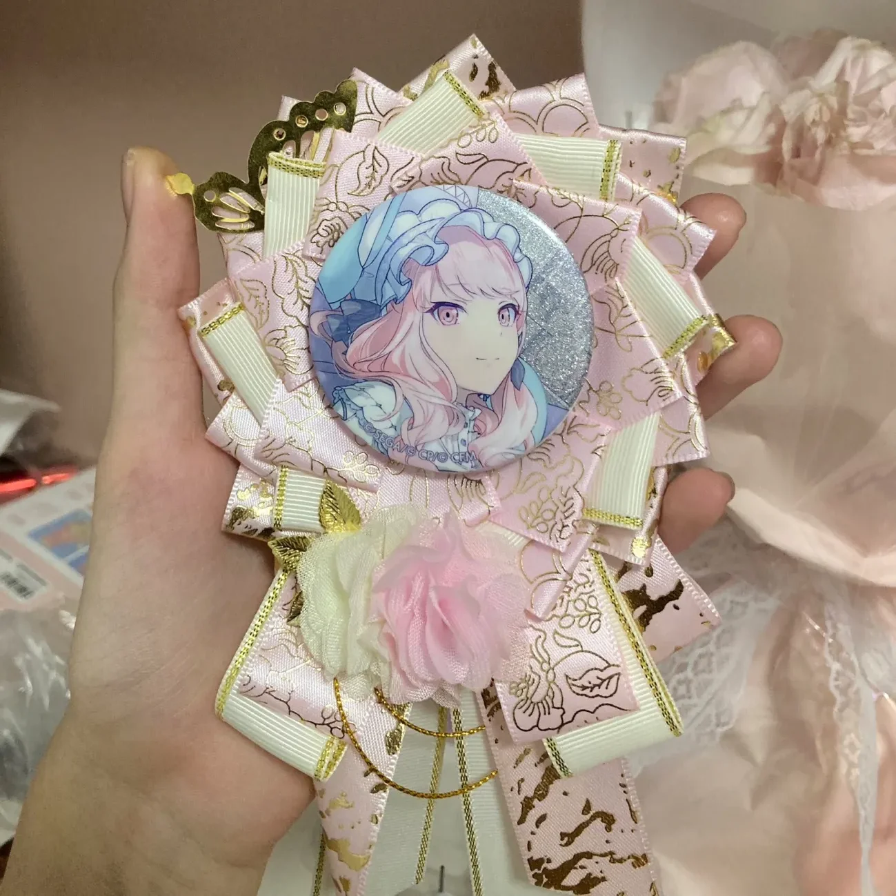 Luxury Long Streamers Badge Rosette. Ita Bags Accessories. Lolita Gate Pins Decoration. Cosplay Bowknot Tie