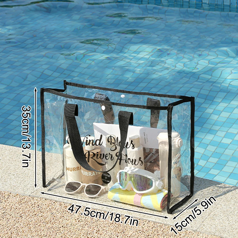 Cosmetic Pouch Beach Tote - Lightweight Beach Bag with Phone Pouch Waterproof Foldable Tote Bag for Beach, Pool,  Vacation image 6
