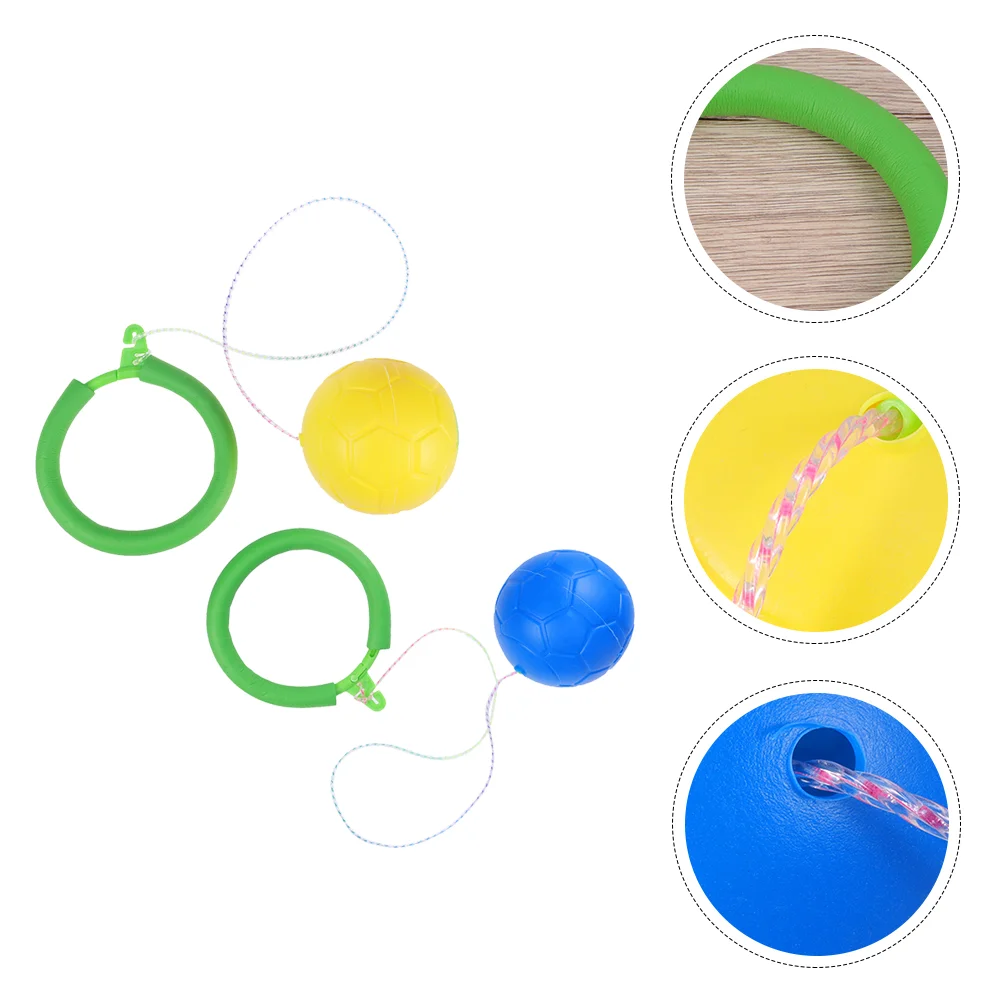 2 PCS Jump Ring Ball Bouncing Jumping Single Foot Shot Toy Fitness Equipment Rope