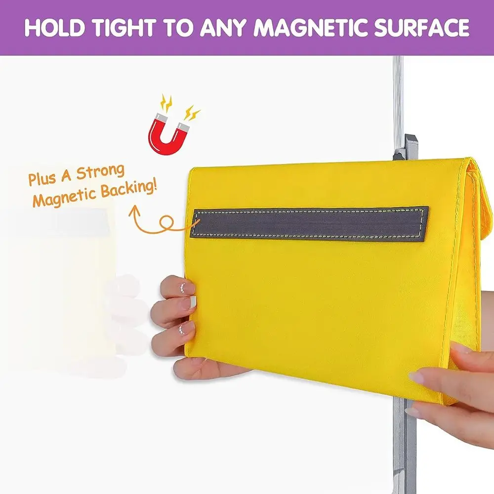 School Supply Classroom Storage Pockets Magnetic Universal Teacher Resource Pockets Durable Whiteboard Bag Classroom