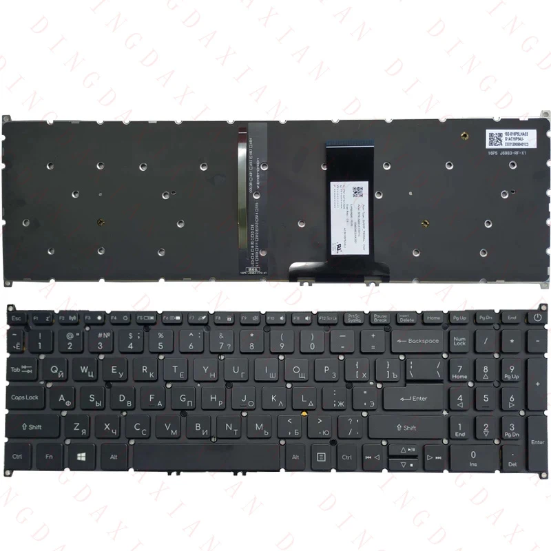 

F+ New Russian Laptop Keyboard No Frame For Acer Aspire 7 A715-74G A715-75 A715-75G N17C2 N19C5 Black