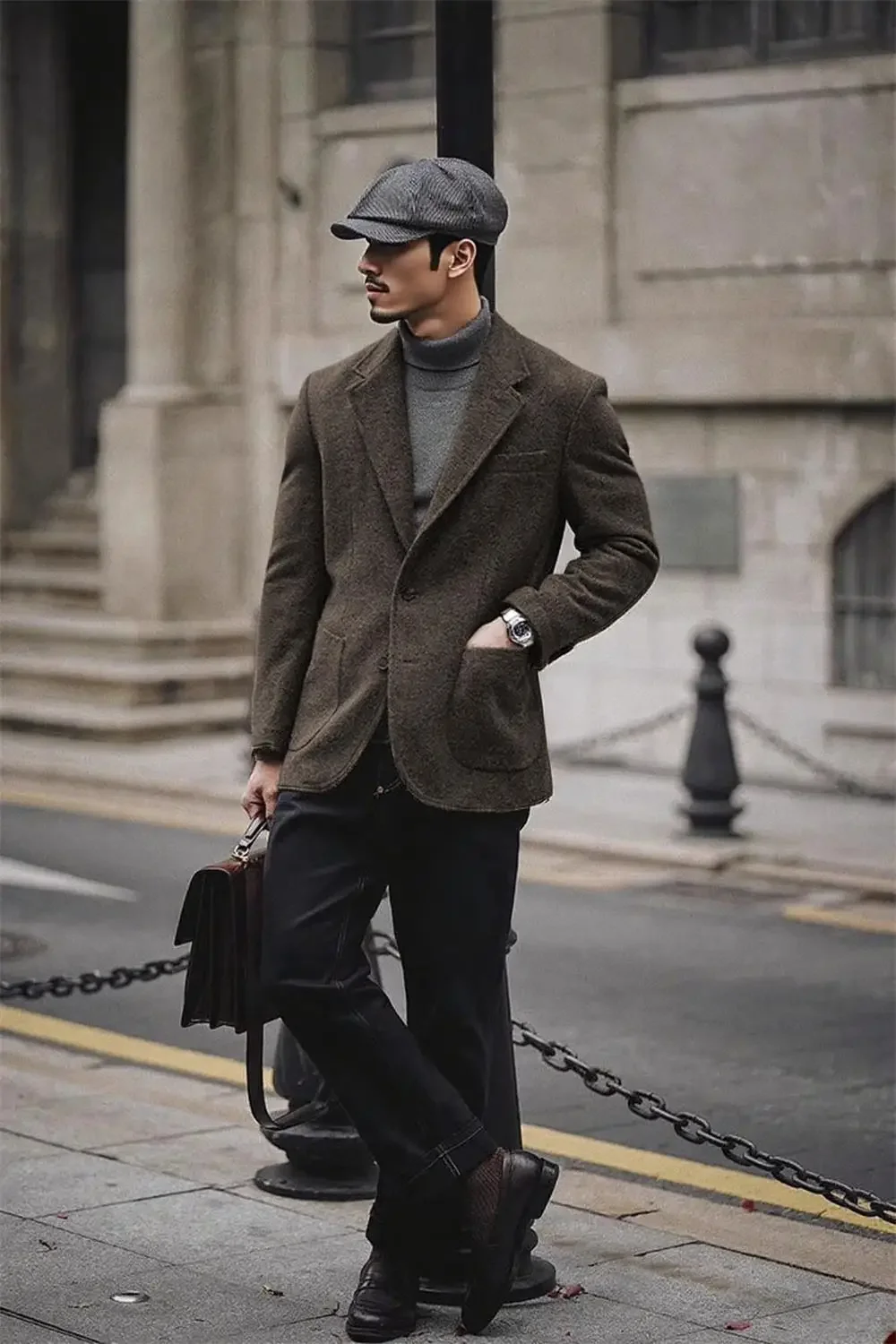 

Only Jacket 1PCS Herringbone Men Suit Autumn Blazers Man Plus Size Custom Suit Coat Italian Style Business Office Suit Jacket