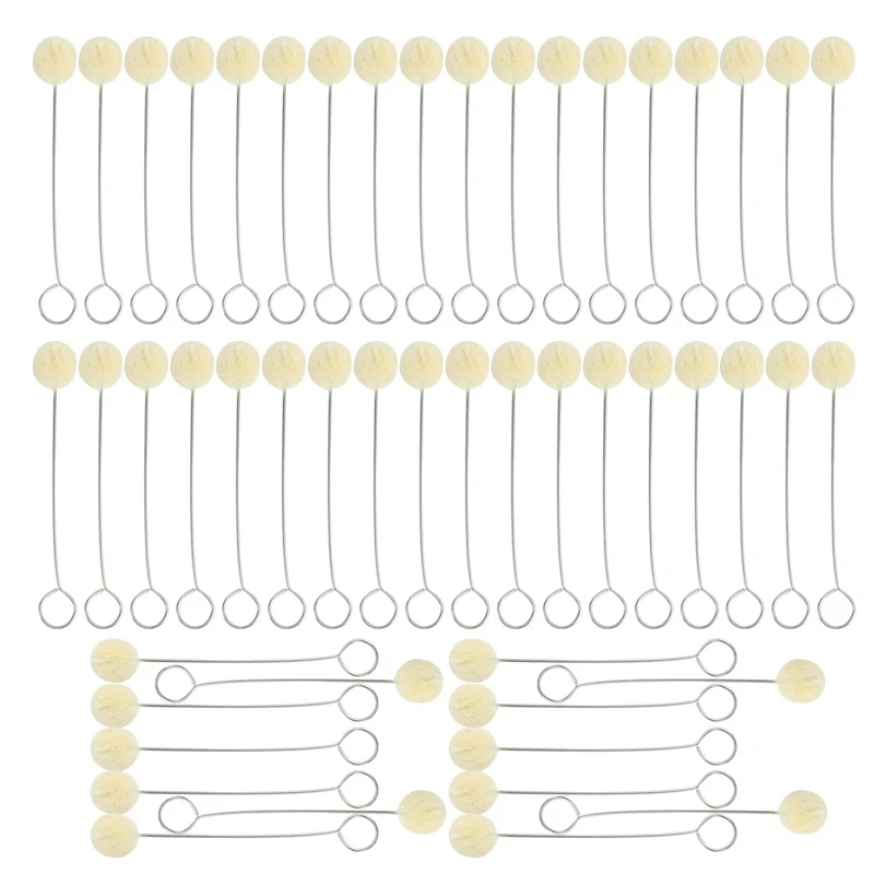 150 Pieces Wool Daubers Ball Brush Leather Dye Dauber Dyeing Applicator With Metal Handle For DIY Crafts Projects