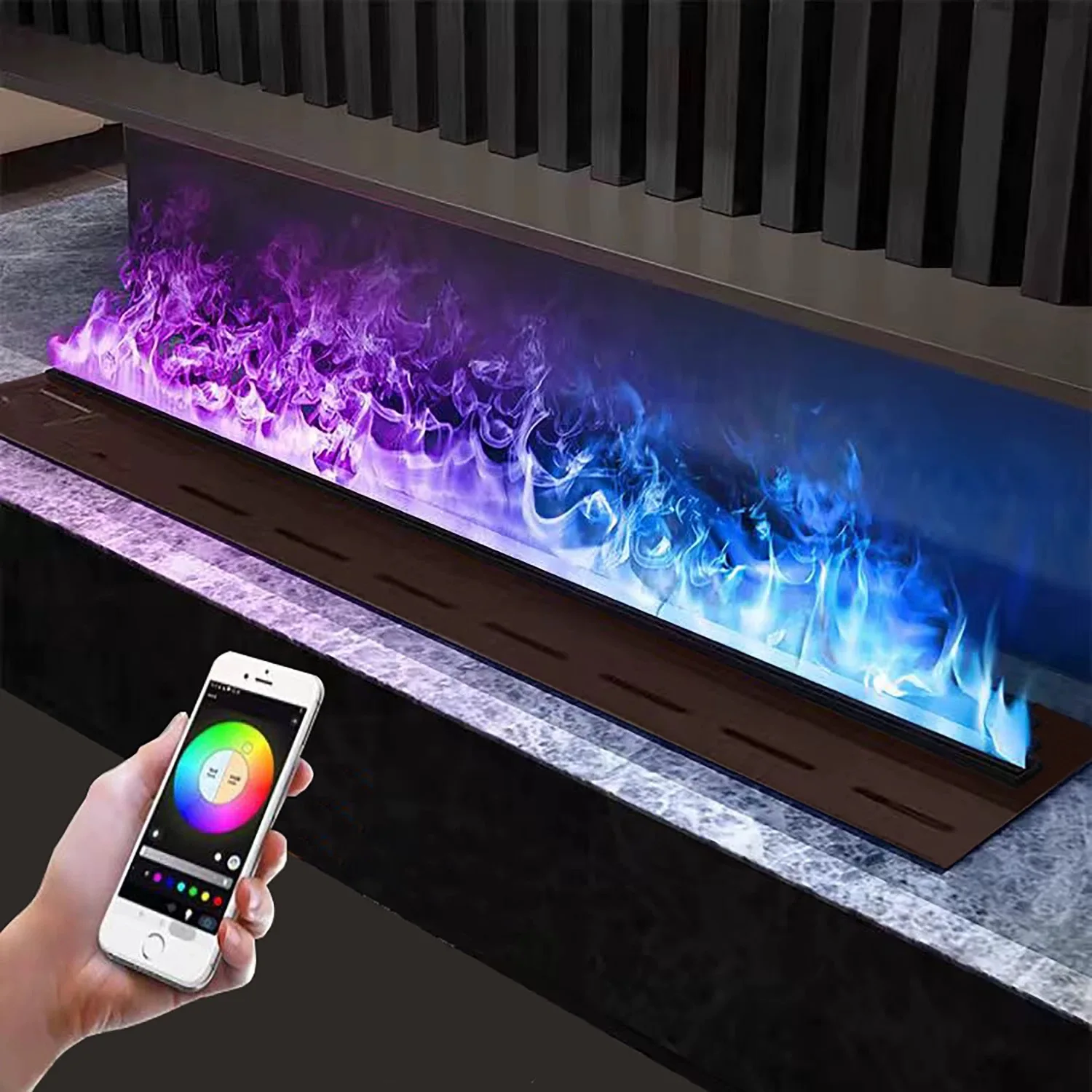 

Multi-Functional Camping Stove Fireplace - 3D Mist Flame, 6L Portable Humidifier, fireplace with fire imitation for Home Decor