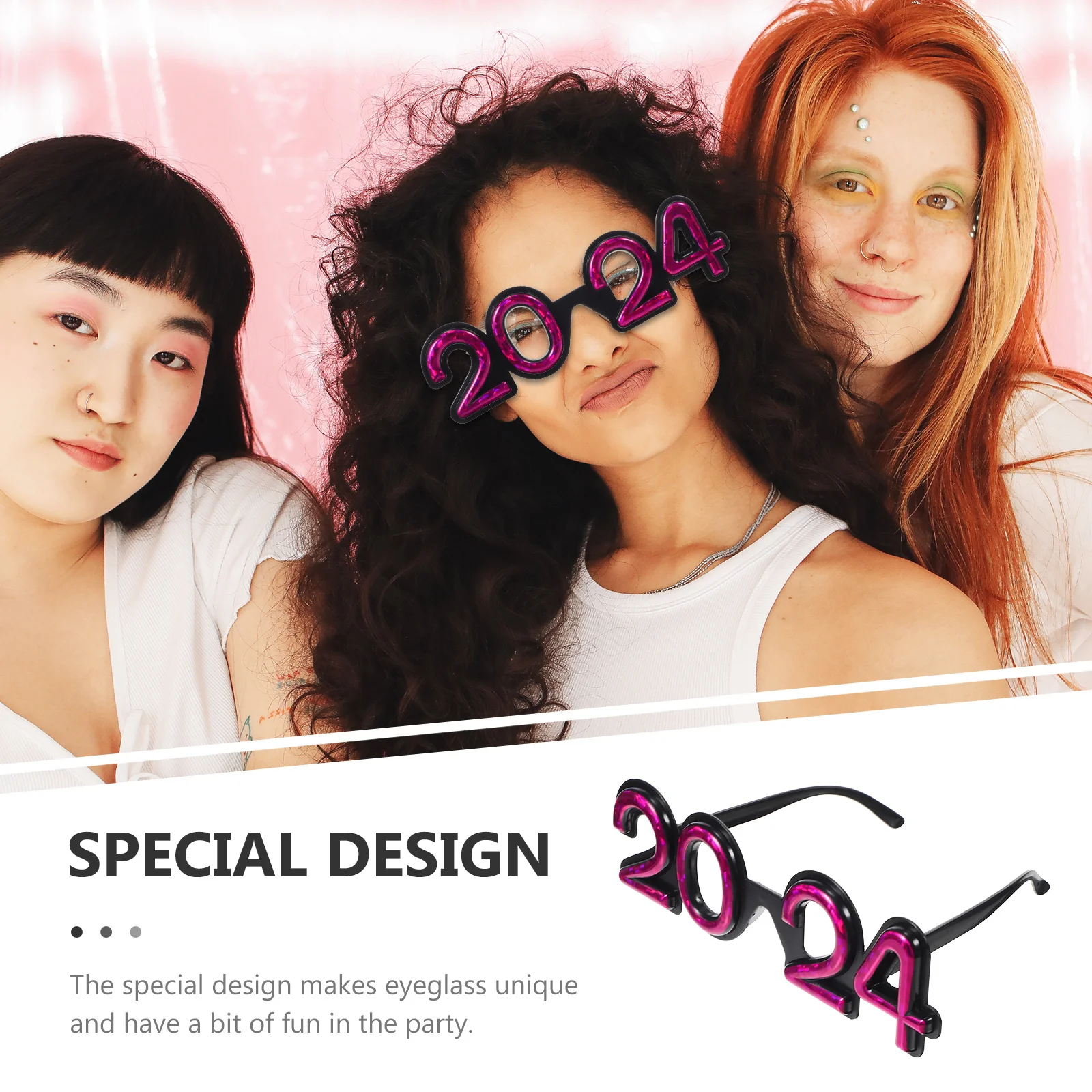 

New Year Number Glasses Sturdy Pc Material Funny Party Eyeglass Prop for Festival Photo Props 2024 Party Eyewear Supplies