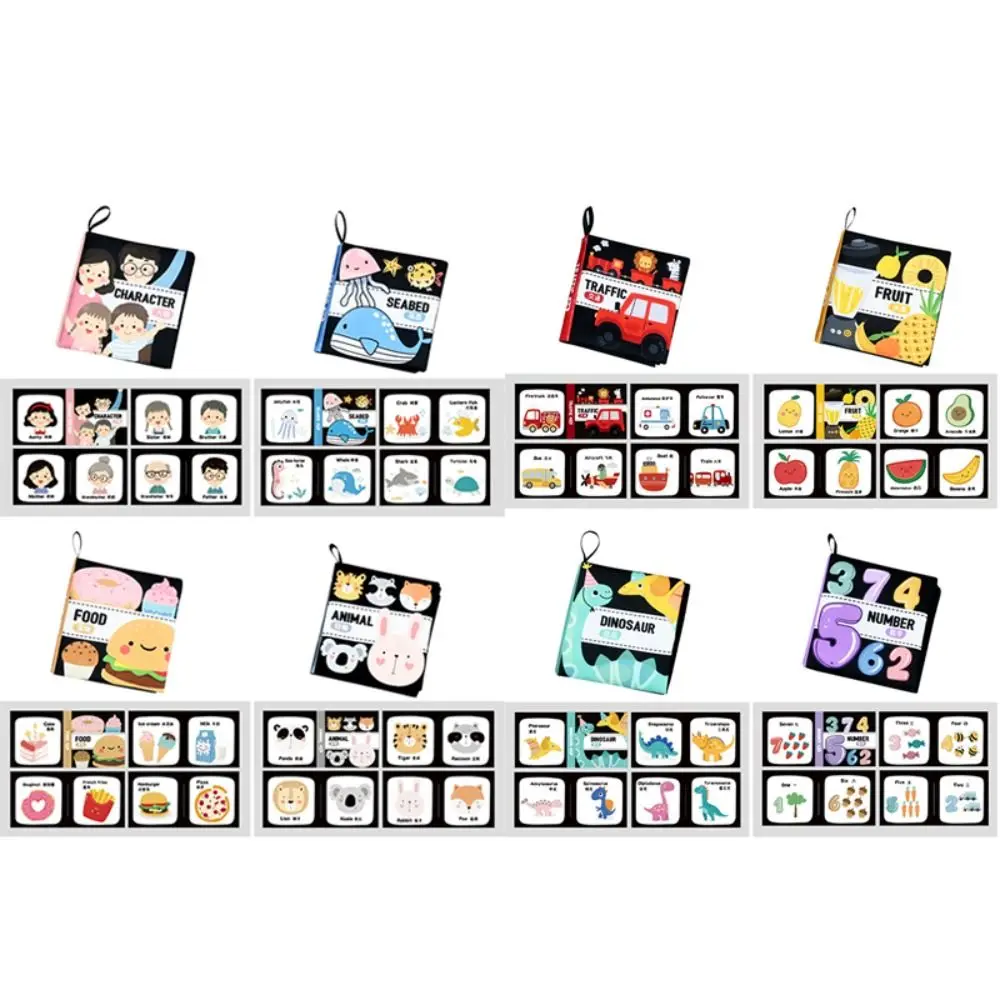 Livre en tissu PET pour bébé de 0 à 6 ans, livre en tissu cognitif coloré, formation à l'éveil, Puzzle, jouet, livres d'illustration de dessin animé