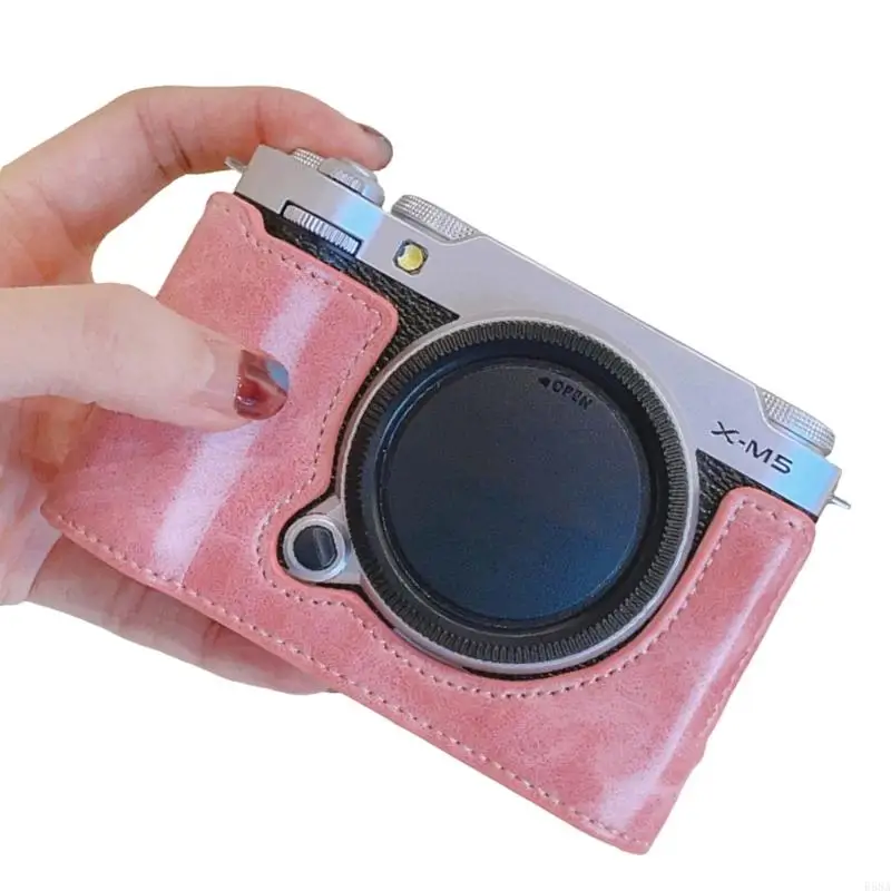 Color PU Leather Half Camera Case for XM5 with Convenient Tripod Mount R58A