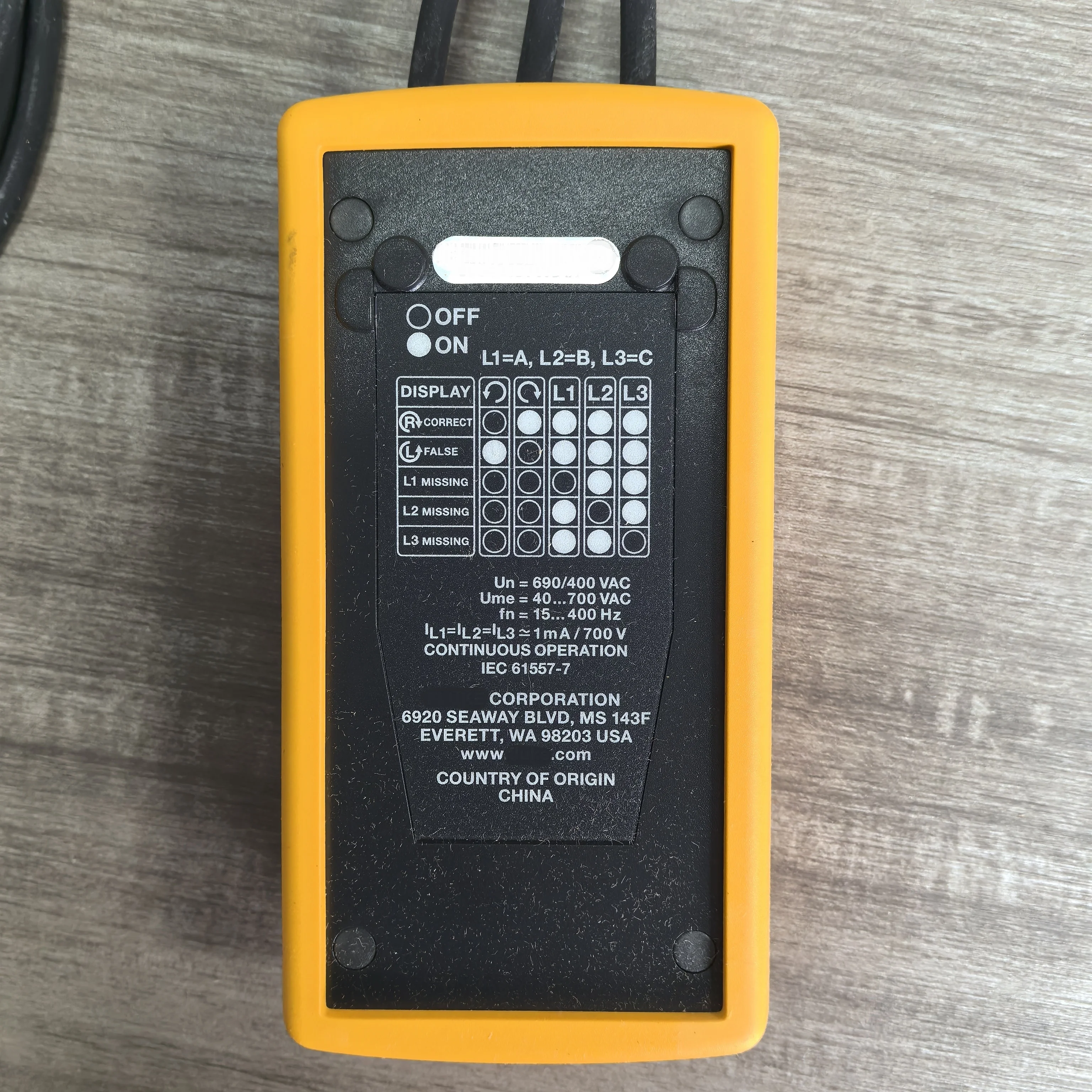 In Stock 9040 Phase Rotation Indicator with 3 Phase Indication Indication of Phase Rotation