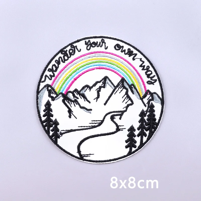 1-5 PCS/Lot Mountain Adventure Patch Iron On Patches For Clothing Sticker Outdoor Camping Embroidered Patches On Clothes Stripes