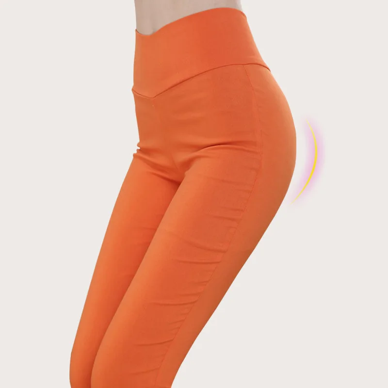 

Women's Pants Elastic High Waist Leggings Plus Size 3XL Spring and Autumn Candy-colored Form-Fitting Lady's Trousers