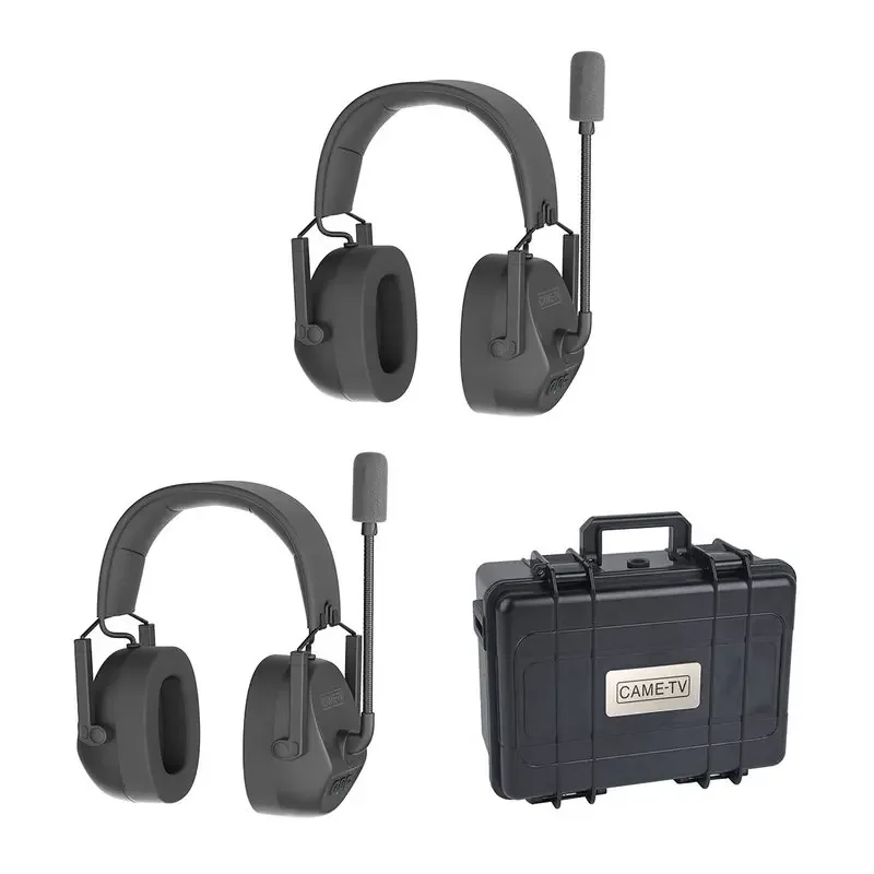 

CAME-TV Kuminik8 2-person Earmuff Duplex Digital Wireless Headset Foldable Intercom 2 way Transmission communicator