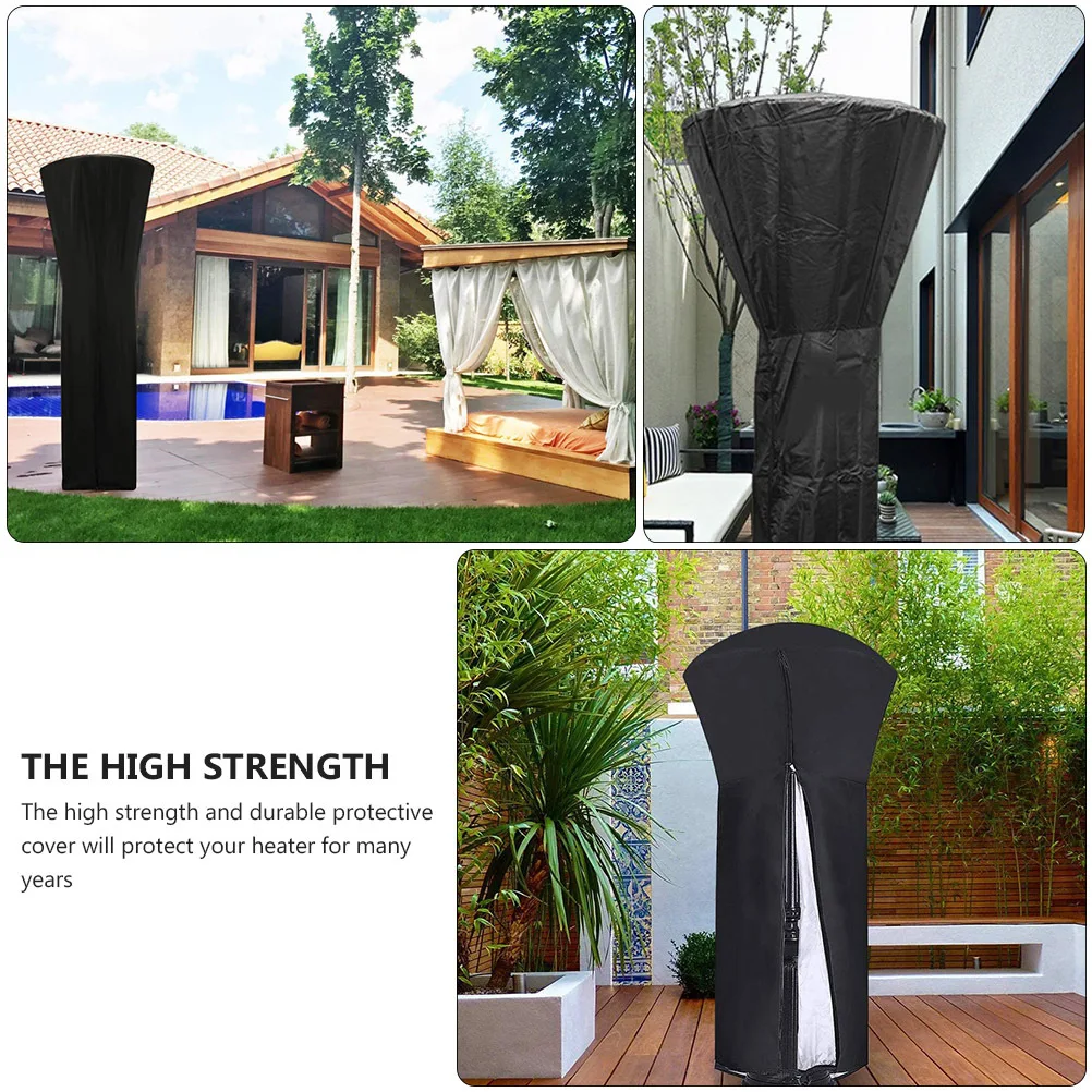 

Waterproof 210d Oxford Heater Cover Outdoor Patio Furniture Protector Dustproof Uv Resistant Zippered Adjustable Drawstring