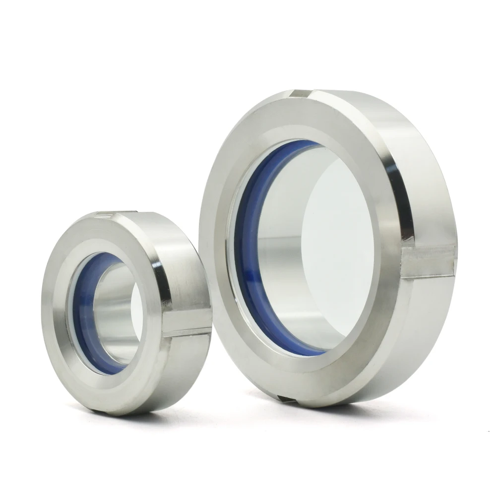 

25mm-159mm Outer Diameter SS304 Stainless Steel Sanitary SMS Threaded Observation Mirror Refractive Power Circular Welded Joint