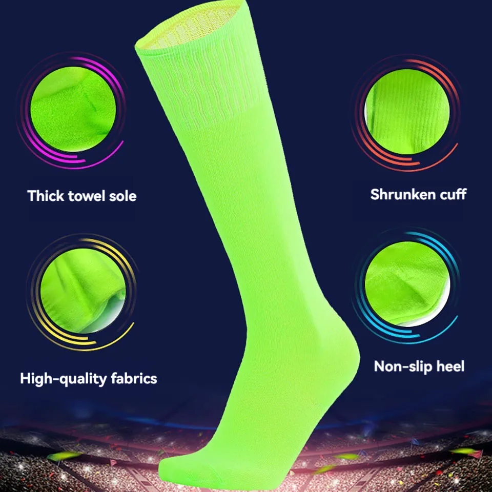 Loogdeel Professional Football Long Tube Towel Bottom Adult Children Anti Slip Sweat Absorbing Thickened Kid Sports Soccer Socks