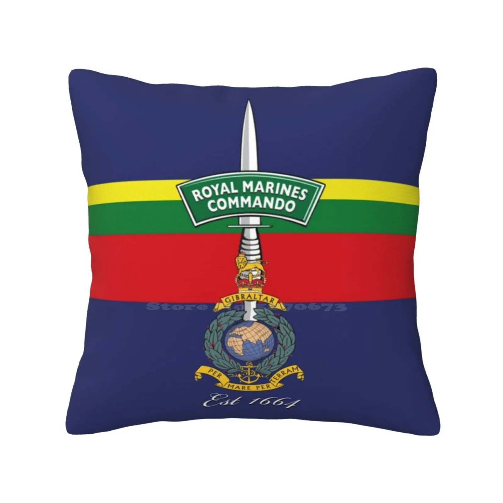 Royal Marine Commando-Est 1664 Throw Cushion Pillow Cover Royal Bootnecks Essence Elite 40 Commando 42 Commando 45 Commando