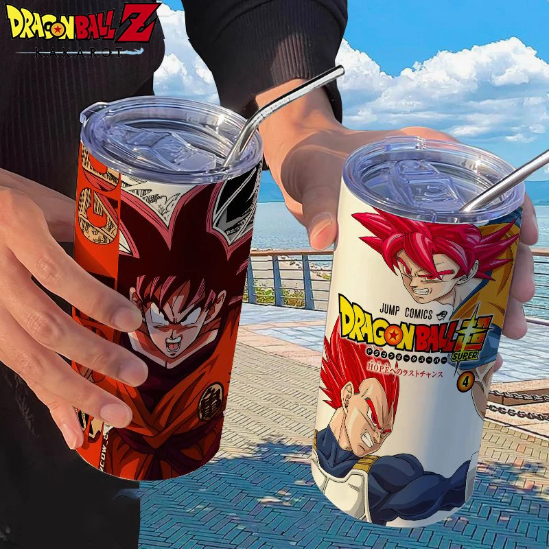 Dragon Ball Z Goku Animation Straw Cup Children Water Cup Men Women Outdoor Household Coffee Cup Beverage Cup 304 Stainless Cup