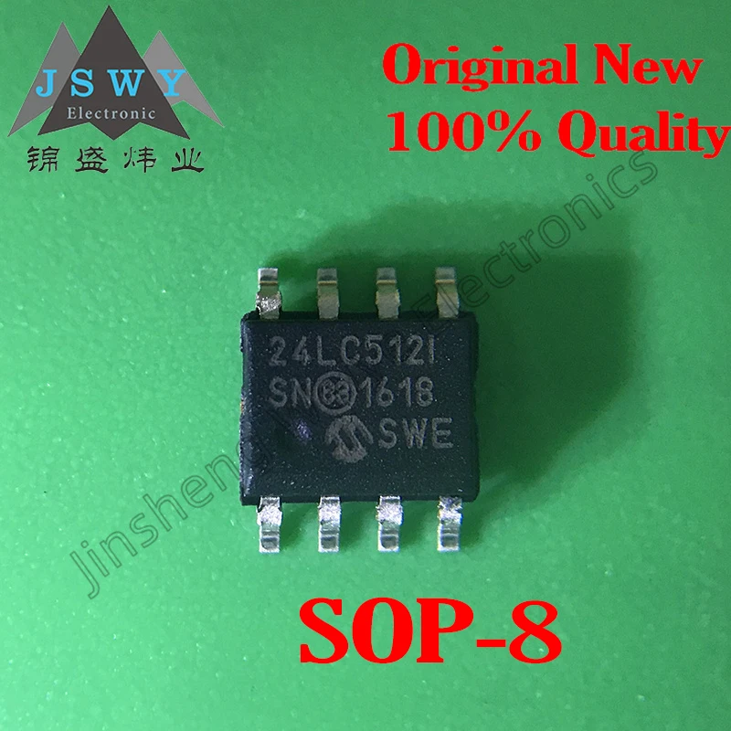 

(5/20 pcs) 24LC512T-I/SN 24LC512T SOP-8 package 512K bit serial electrically erasable programmable read-only memory