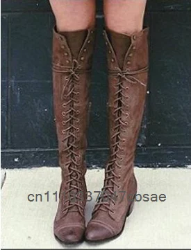 Medieval Witch Knight High Boots Fashion Cowgirl Cosplay Shoes PU Leather Warrior Women Carnival Party Steampunk Fancy Boot 2026