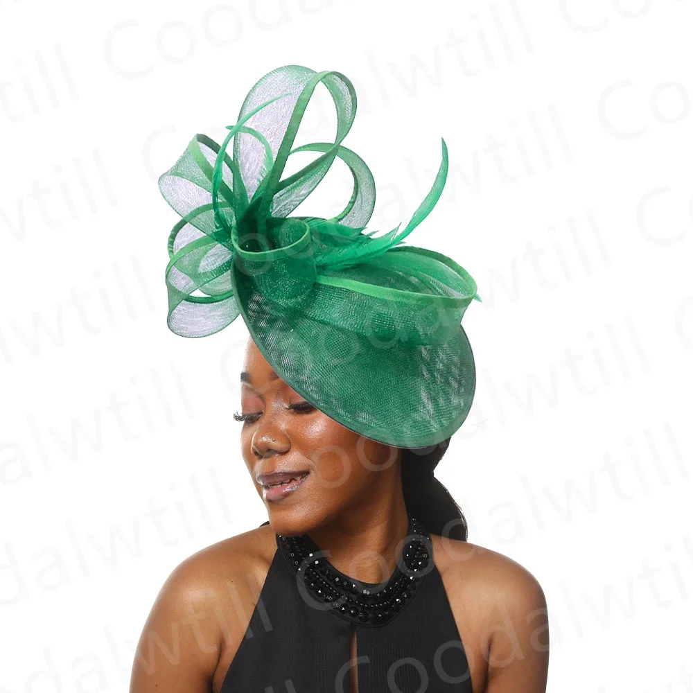 Matrimonio chiesa Fascinator Hat Femme Mariage copricapo donna evento formale tè Millinery Cap Feather Kentucky Derby Race Millinery