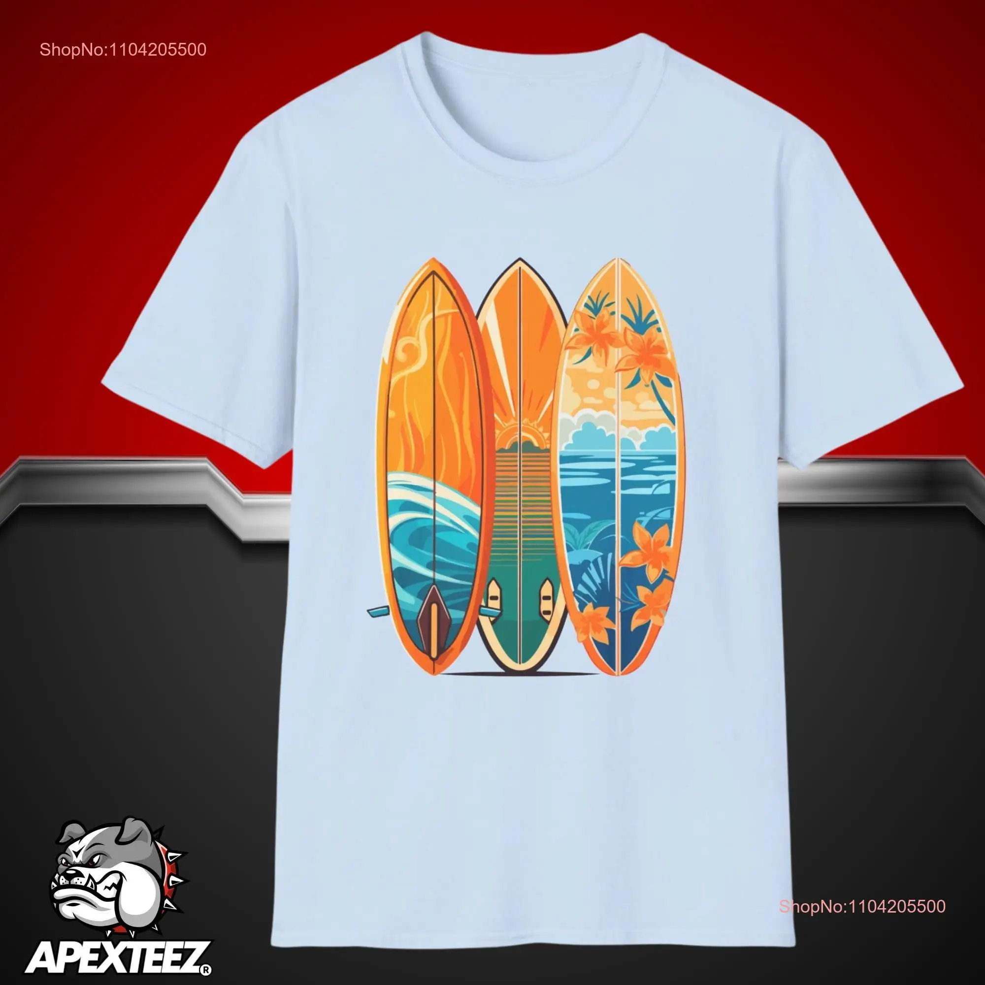 Surfboard Beach Vibes T Shirt Retro Summer Surf Adventure Hula Surfing Art Lovers  long or short sleeves