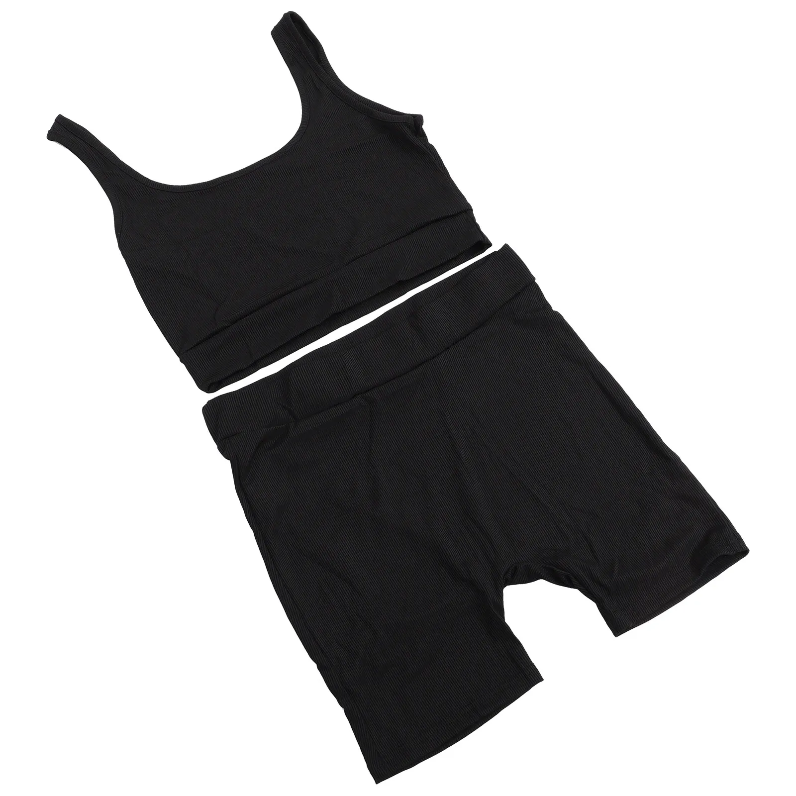 Soft Polyester Yoga Set – Comfortable Vest & Short Pants, Breathable Slim-Fit Activewear for Fitness Workouts