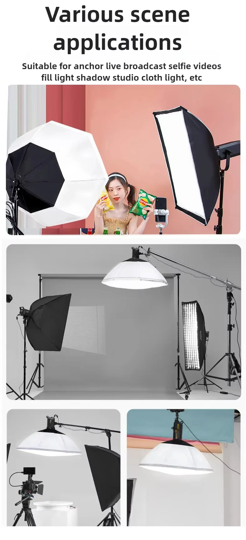 50cm 65cm 70cm 90cm Softbox with Bowens interface Light Box Photo Soft Light Box For Professional Photography Photo Studio