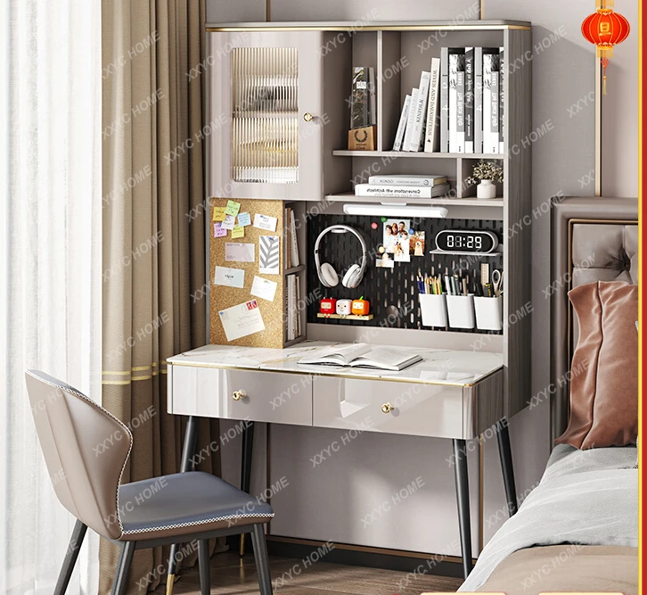 Modern Bookshelf Desk Small Bedroom Wire-Wrap Board Student Study Table