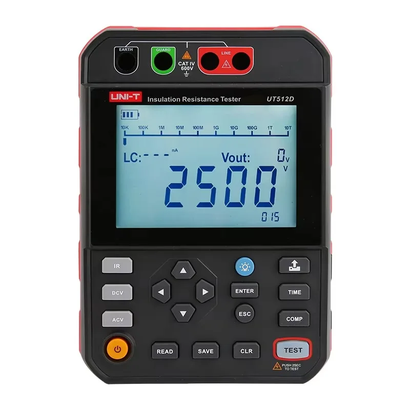 

u ni-t UT512D UT512E for Test Instruments 1.00TΩ/2.50TΩ 2.5kV Insulation Resistance Testers 999 Sets Data CAT IV 600V PI/DAR