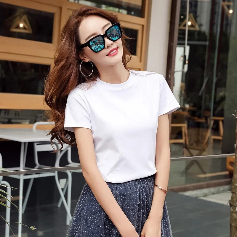 MRMT 2025 Brand New Women's T-shirt Short-sleeved Solid Color Trimming O-neck Women T shirt for Female Woman Tops Tees Tshirt