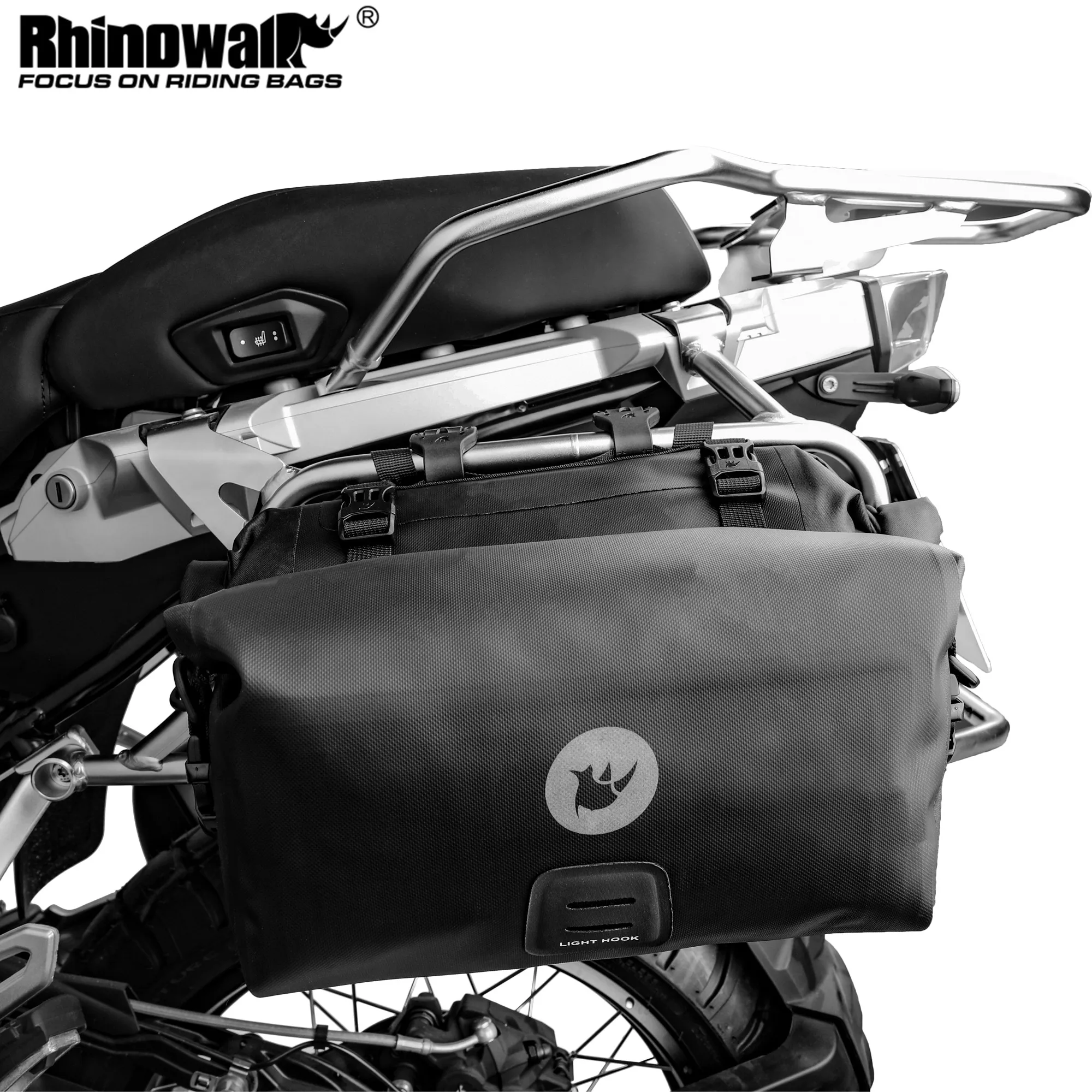 Rhinowalk Motorcycle Rear Side Bag Waterproof 8L/12L/16L/24L Free-mix Motorcross Tail Seat Pannier Bag Outdoor Travel Backpack