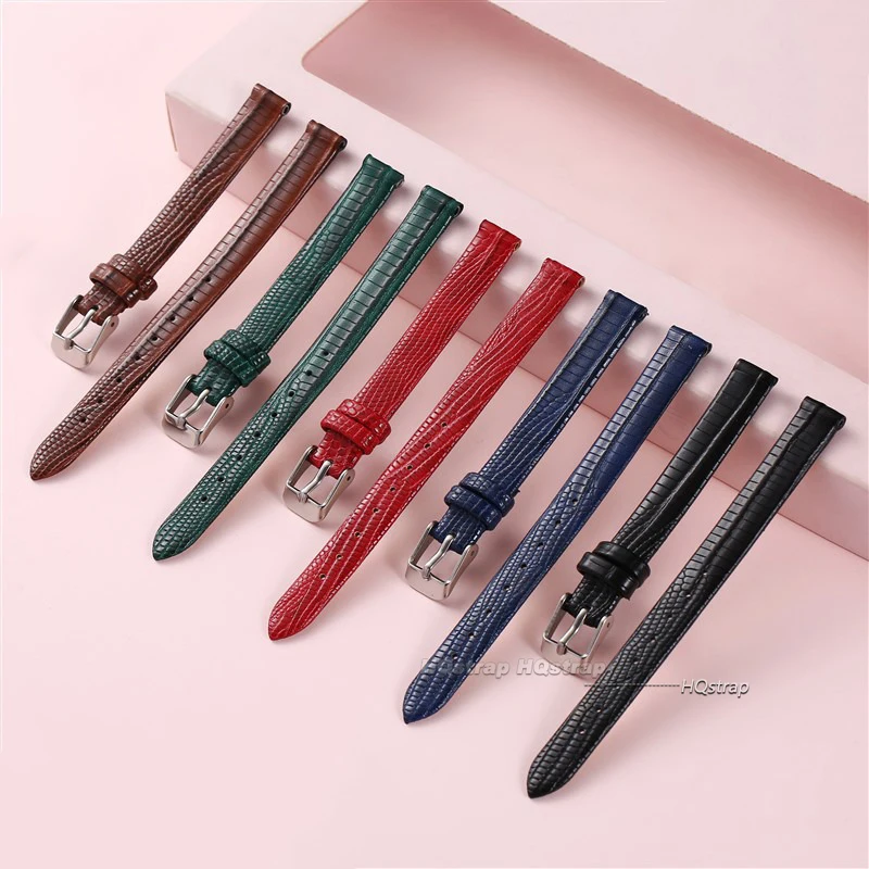 8mm 10mm 12mm 14mm 16mm Soft Leather Watch Bands Slim Leather Bracelet Womens Fashion Watchband Wristwatches Ultra-Thin Strap