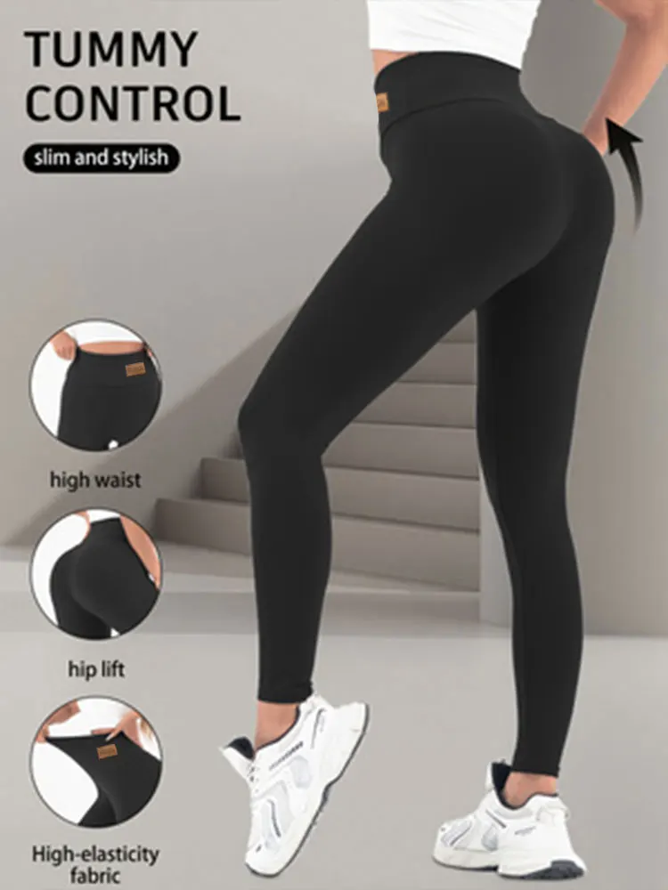 

Мягкие эластичные леггинсы, легкие однотонные брюки с эффектом коррекции живота, приятные для кожи повседневные брюки, спортивные брюки для фитнеса, йоги и тренажерного зала.