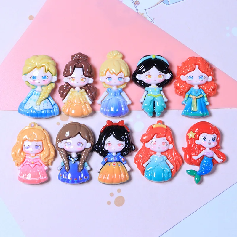 5pcs Disney Sleeping Beauty Princess 3d Cabochon Flat Back Scrapbook DIY Home Furnishing Embellishments Hairpin Accessories