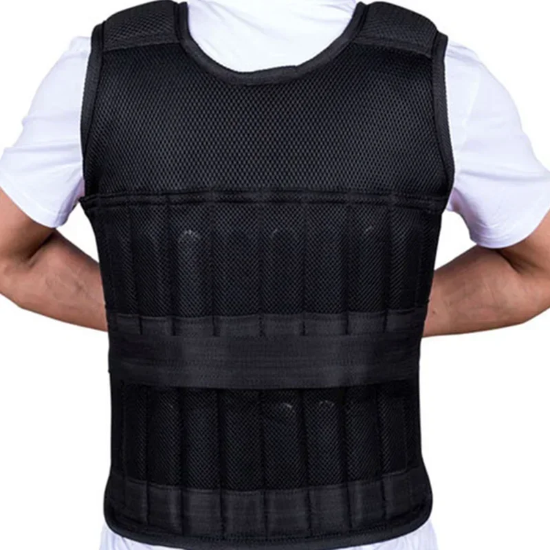 New 15/35KG Adjustable Loading Weight Vest Boxing Training Jacket Gym Fitness Equipment Running Workout Waistcoat Sand Clothing