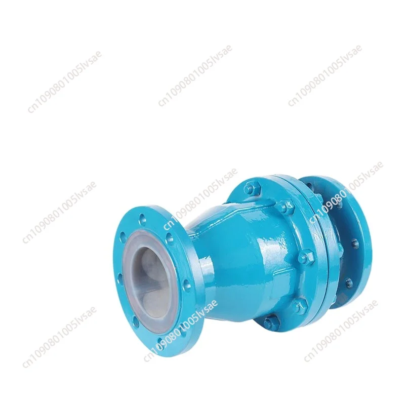 H44F46-16C fluorine lined swing check valve, acid and alkali resistance, fully lined fluorine check valve