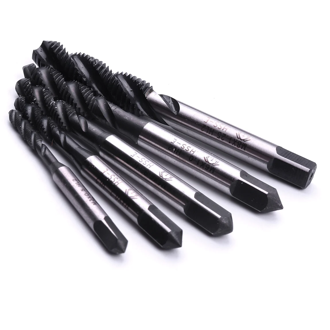 Máquina de flauta espiral, 1300HV HSS, taladro de grifo con revestimiento de nitrificación, M3, M4, M5, M8, herramientas de mano, color negro, 1 ud.