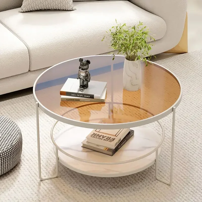 

Nordic Tempered Transparent Glass Coffee Tables Living Room Small Apartment Luxury Minimalist Tea Table Hall Design Furniture