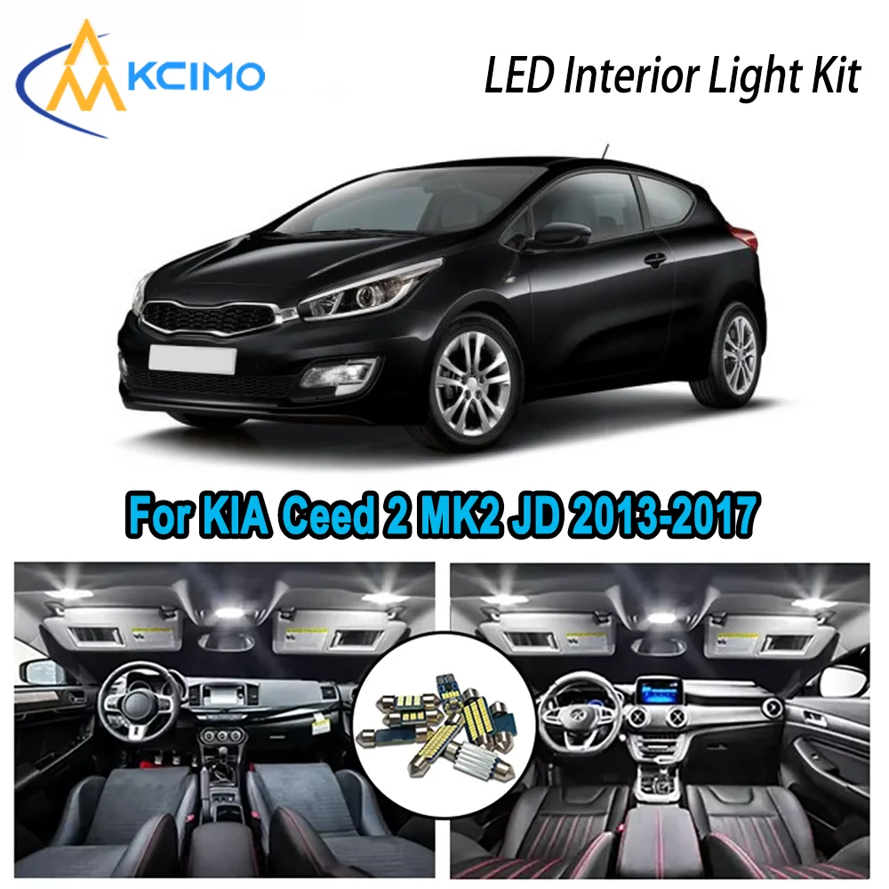 

High-Quality LED Interior Kit for KIA Ceed 2 MK2 JD 2013-2017 2014 2015 2016 Premium Error-Free Dome Map Trunk Automotive Lamps