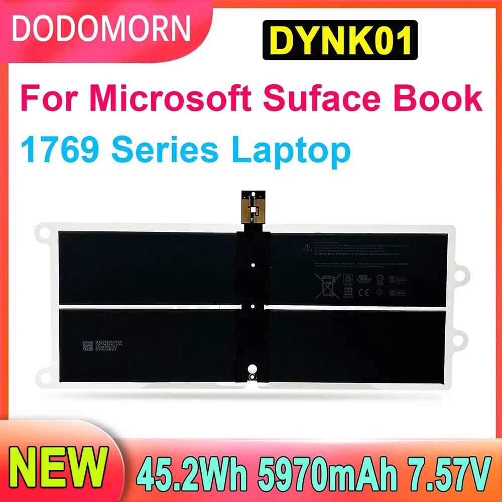 DODOMORN-Bateria do portátil para o Microsoft Surface Book, DYNK01, 1769, 1782, 2-LQL-00015, LQN-00004, DAG-00123, 13,5 polegadas, G3HTA036H, 54.2Wh