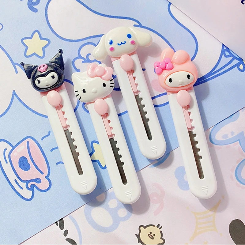 Kawaii Cartoon Animal Stationery Knife DIY Mini Multipurpose Knife Pocket Folding Knife Letter Pen Envelope Opening Knife