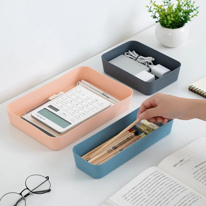 Combinable Storage Box Desktop Cosmetic Storage Tray Makeup Clothes Tableware Holder Plastic Storage Drawers Underwear Organizer