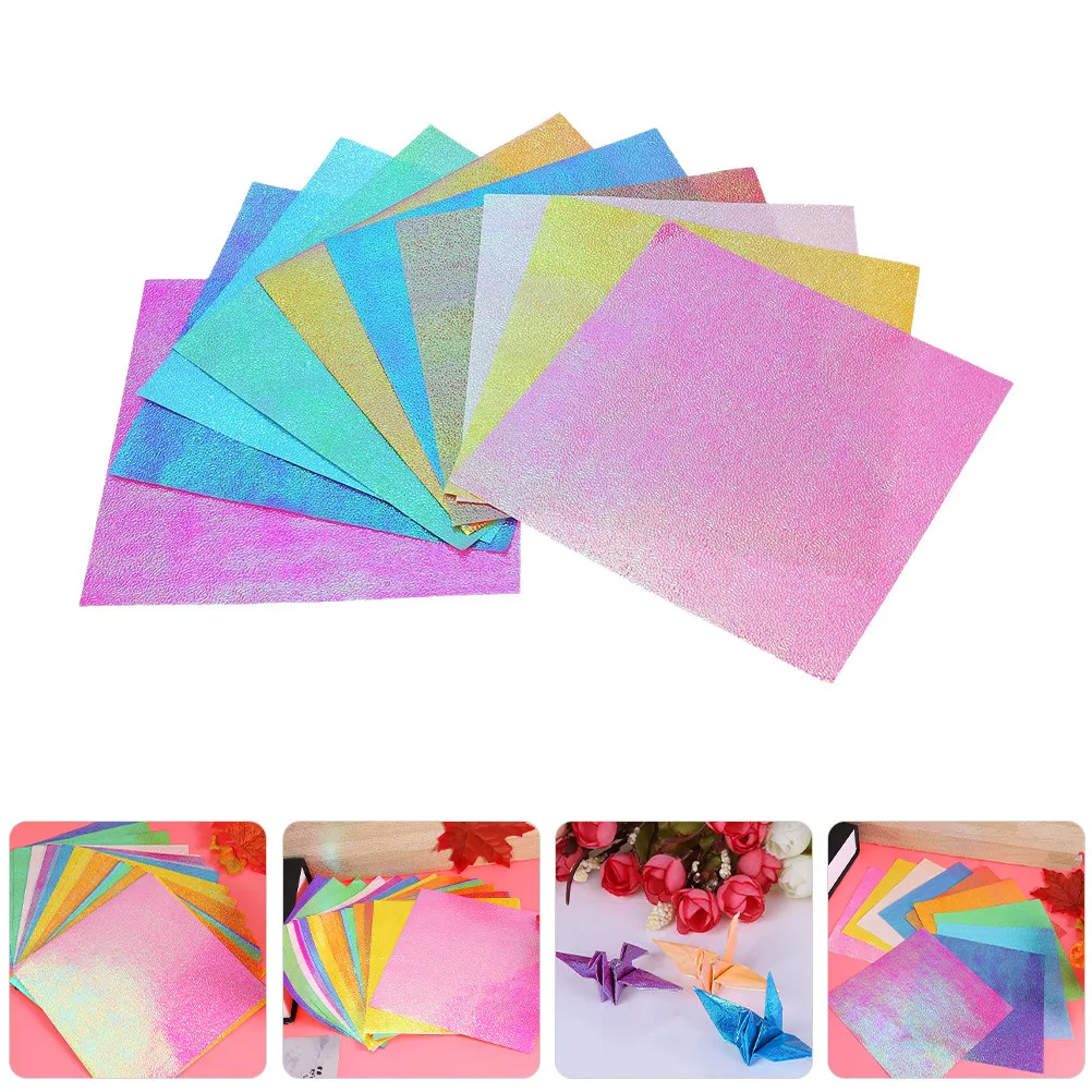

200 листов блестящей бумаги для оригами, 15 см, квадратные блестящие переливающиеся листы для творчества, DIY проектов, для детей и начинающих, разноцветные, для складывания поделок