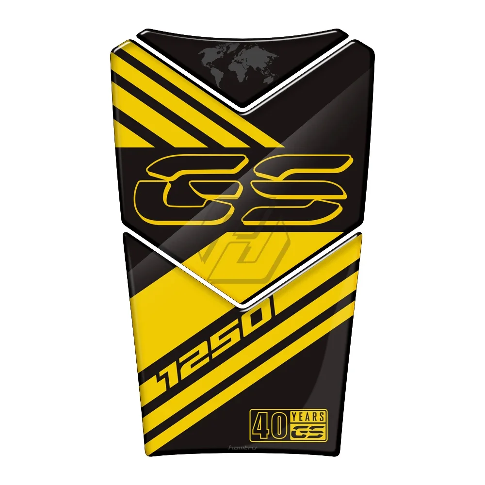 

3D Motorcycle Gas Tank Pad Protection Decals, for BMW R1250GS Adventure, 40 Years GS, Triple Black, from 2019